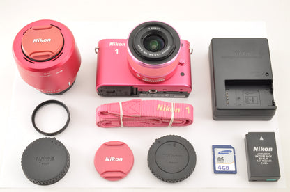 [Mint+++] Nikon 1 J2 Pink Digital Camera 10-30mm & 30-110mm Lens US OR Stock