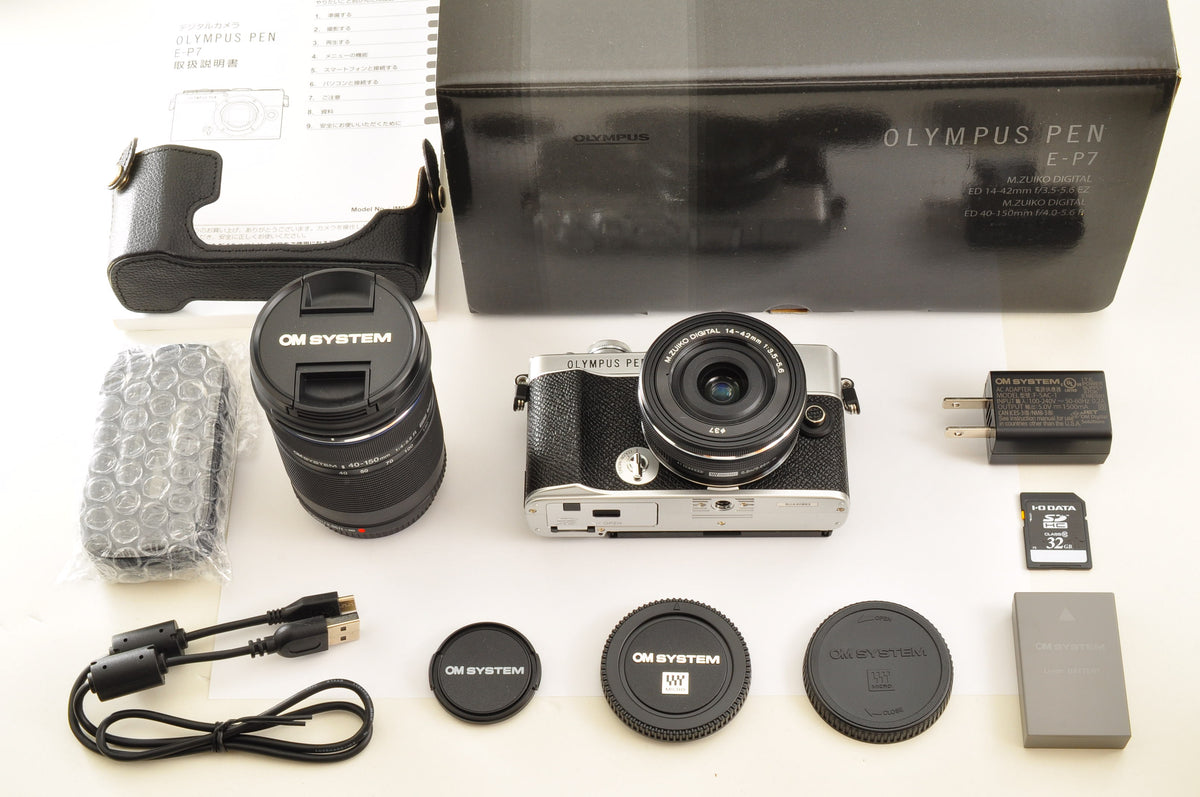 [Top Mint+] OLYMPUS PEN E-P7 Mirrorless Camera Silver W zoom lens Kit US Stock