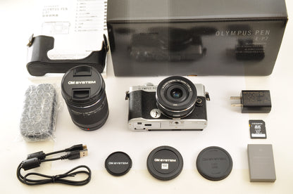 [Top Mint+] OLYMPUS PEN E-P7 Mirrorless Camera Silver W zoom lens Kit US Stock