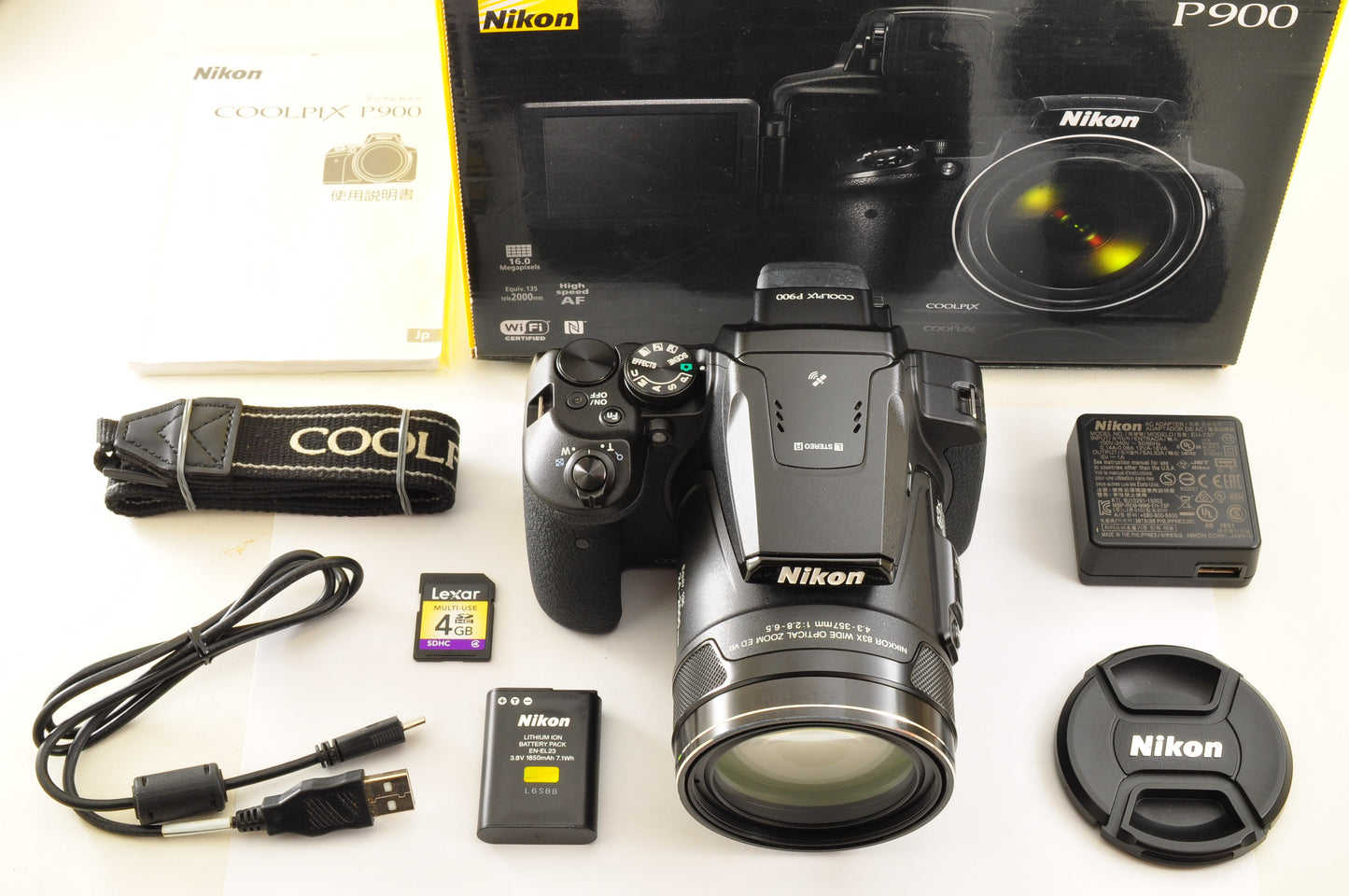 [Top Mint+] Nikon COOLPIX P900 Black 83x zoom 16MP Compact Digital Camera US OR