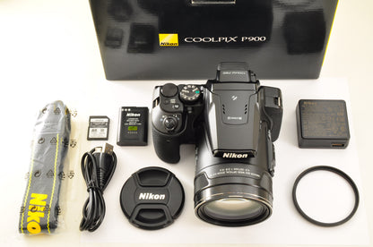 [Top Mint] Nikon COOLPIX P900 Black 83x zoom 16MP Compact Digital Camera US OR