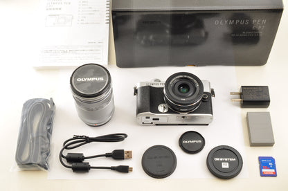 [US Duty Paid] OLYMPUS PEN E-P7 Mirrorless Camera Silver W zoom lens Kit US ship