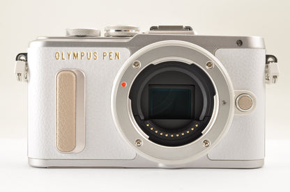 [Top Mint Count: 152] OLYMPUS PEN E-PL8 White & 15mm F/8 Body cap Lens USA