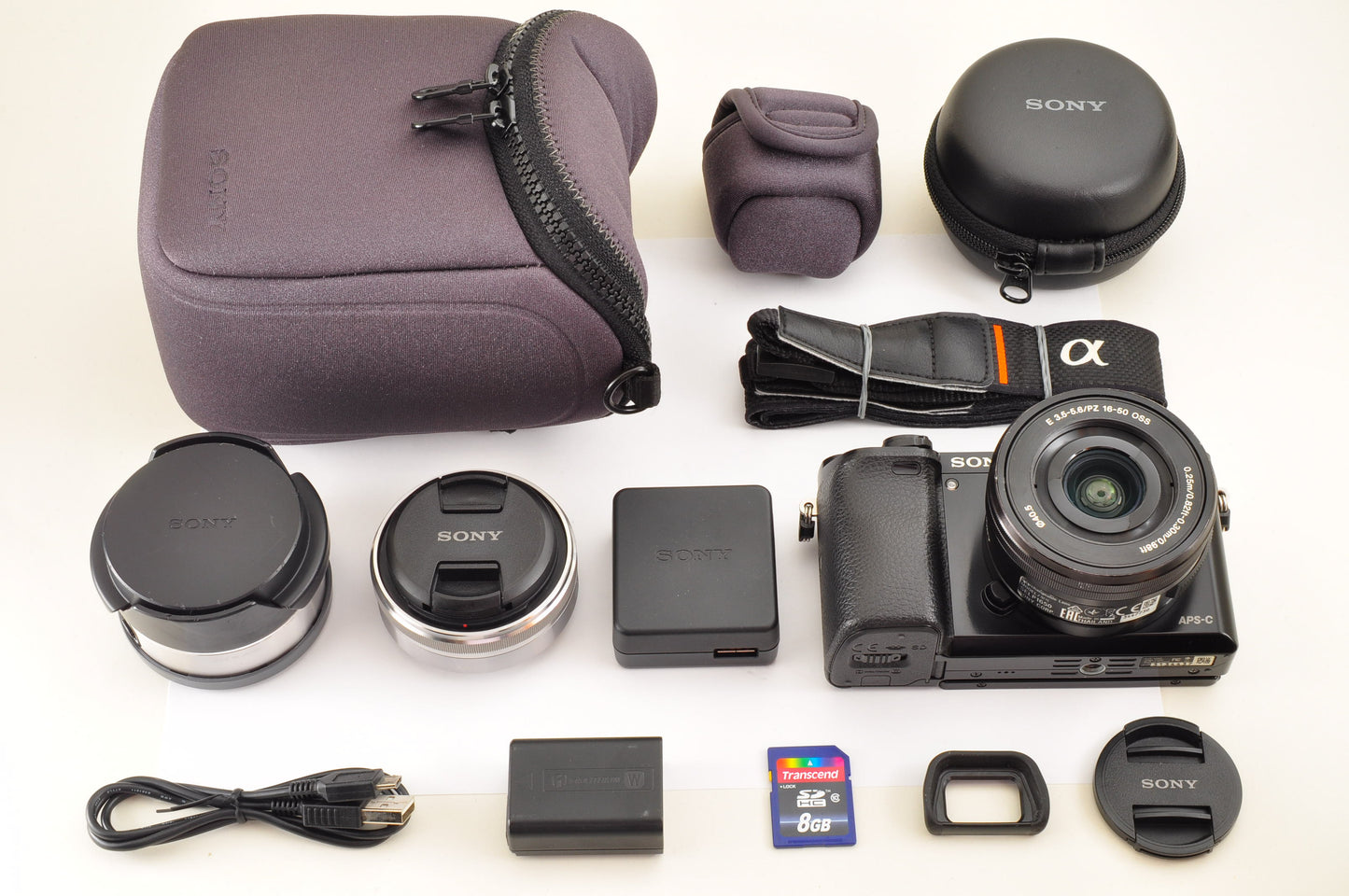 [Mint] SONY Alpha A6000 Mirrorless Camera Silver w/ SELP1650 & SEL16F28 USA