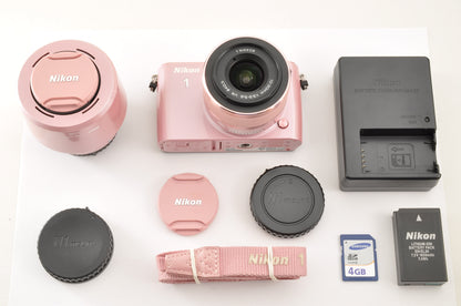 RARE! [Mint+] Nikon 1 S1 PINK Mirrorless Digital Camera  W zoom kit US OR Stock