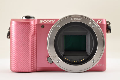[US Duty Paid] SONY Alpha A5000 Digital Camera PINK & SELP1650 Lens English OK!