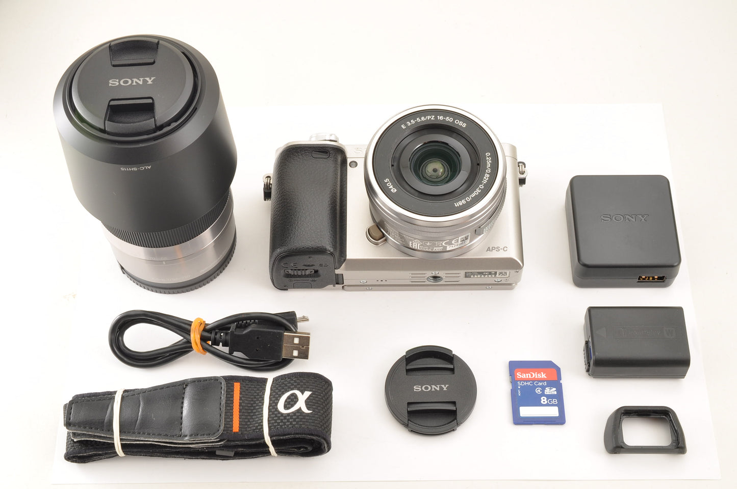 [US Duty Paid] SONY A6000 ILCE-6000Y SILVER w/ SELP1650 & SEL55210 SC:10320 USA
