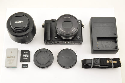 [Mint+++ SC: 2069] Nikon 1 J5 Black W zoom kit 10-30mm PD & 30-110mm US OR Stock