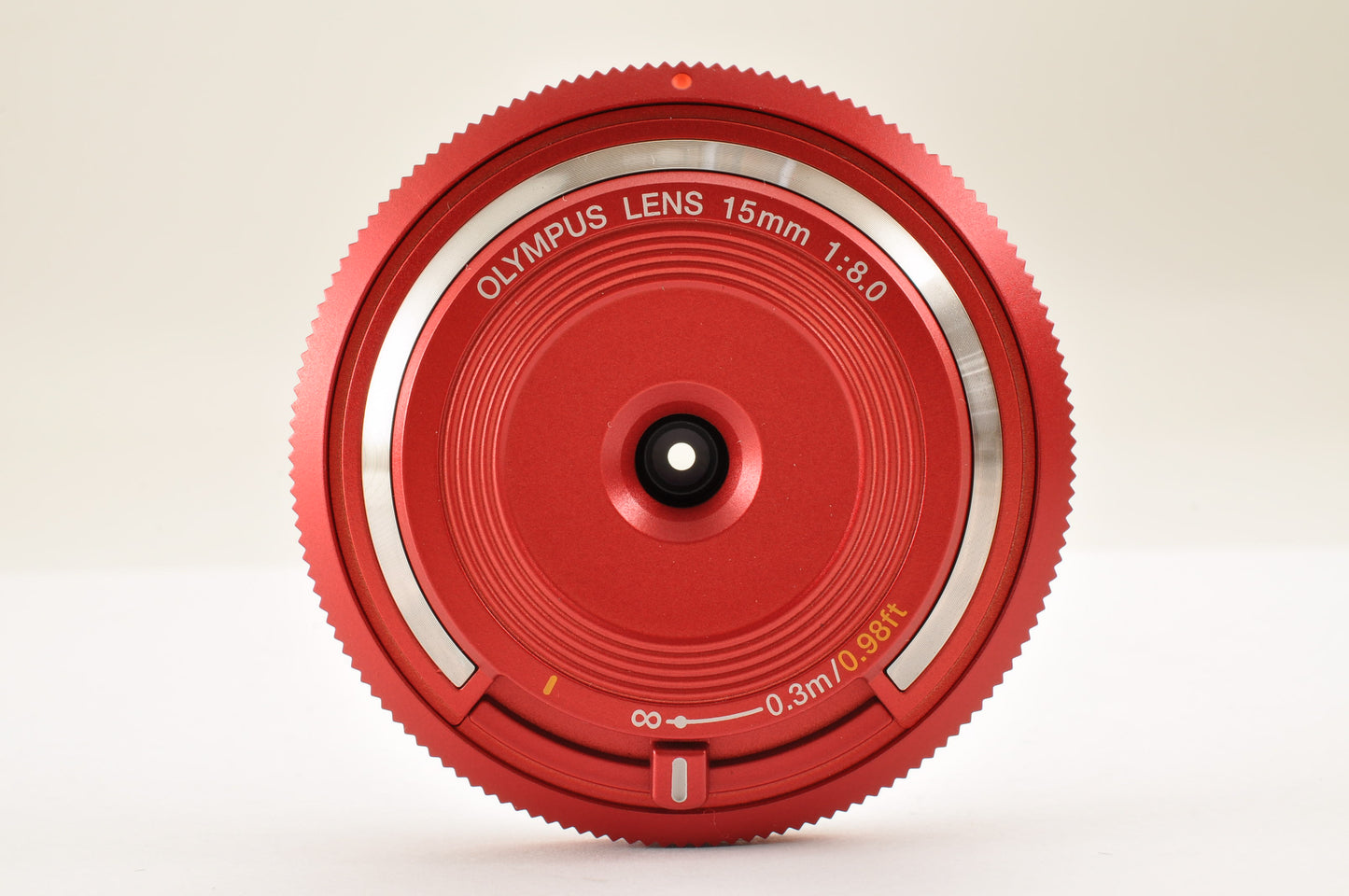 [Top Mint+++] Olympus Lens 15mm f/8 RED BCL-1580 Body Cap Lens for Pen US Ships