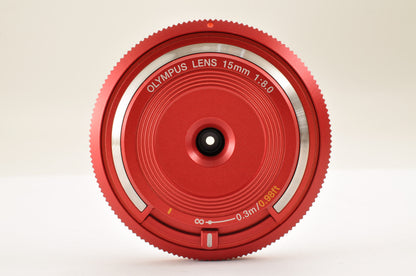 [Top Mint+++] Olympus Lens 15mm f/8 RED BCL-1580 Body Cap Lens for Pen US Ships