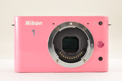 [Mint+++ SC:1653] Nikon 1 J1 Pink 10.1MP Mirrorless Camera 10-30mm & 30-110mm US