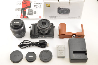 [Mint+ SC: 7296] Nikon 1 J5 Black Double Lens 18.5mm & 30-110mm VR Ship from US