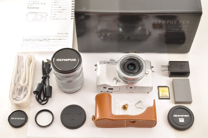 [Top Mint+++] OLYMPUS PEN E-P7 Mirrorless Camera White W zoom lens Kit US ships