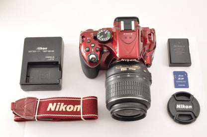 [Mint+++] Nikon D5200 RED 24.1MP Digital SLR Camera 18-55mm VR Lens kit US Stock