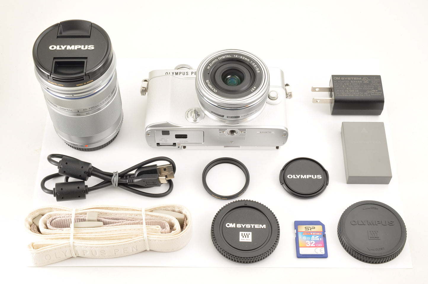 [US Duty Paid] OLYMPUS PEN E-P7 Mirrorless Camera White W zoom lens Kit US ship