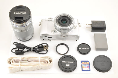 [US Duty Paid] OLYMPUS PEN E-P7 Mirrorless Camera White W zoom lens Kit US ship
