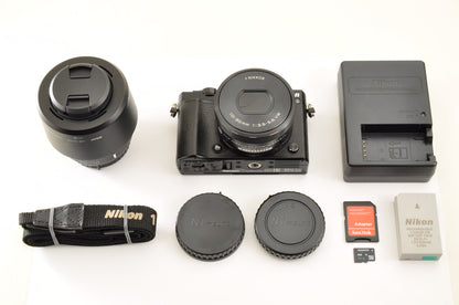 [Top Mint+ SC: 3467] Nikon 1 J5 Black W zoom kit 10-30mm & 30-110mm VR US Stock