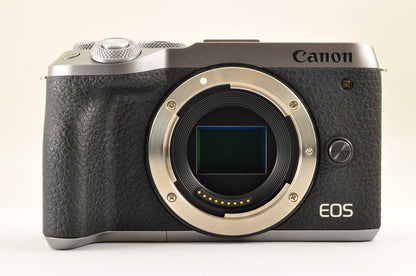 [Top Mint+] Canon EOS M6 Mark II Double Zoom Kit EF M15-45 M55-200 Lens US Stock