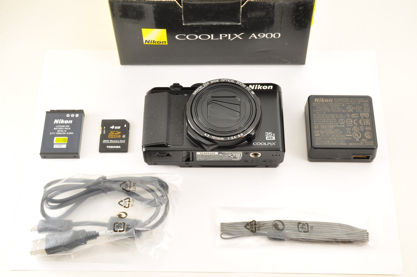 [Top Mint+ in BOX] Nikon COOLPIX A900 Black 20.3MP Compact Digital Camera OR US