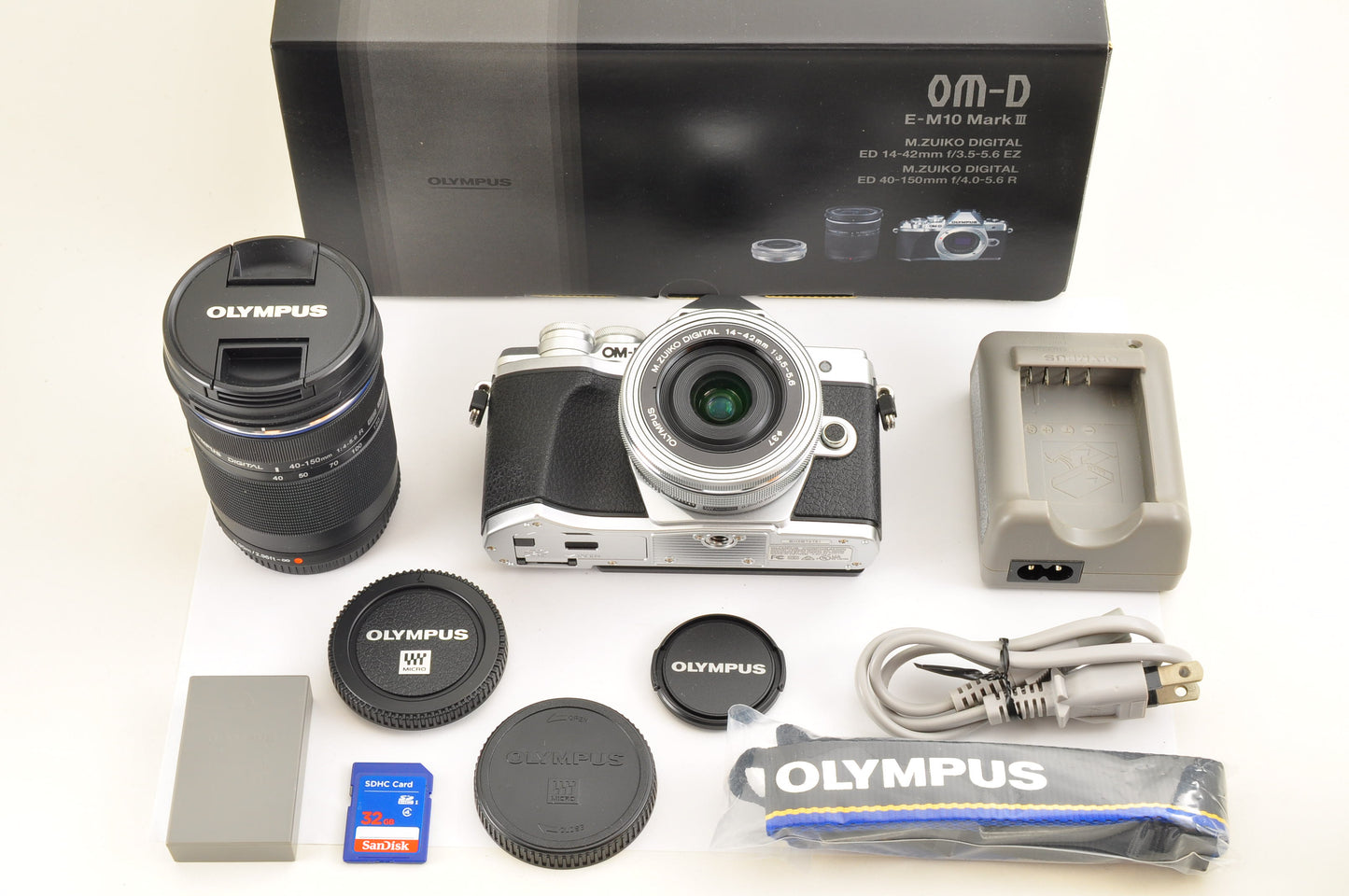 [Top Mint+ 105 Shot] Olympus OM-D E-M10 Mark III Silver 14-42 /40-150mm kit USA
