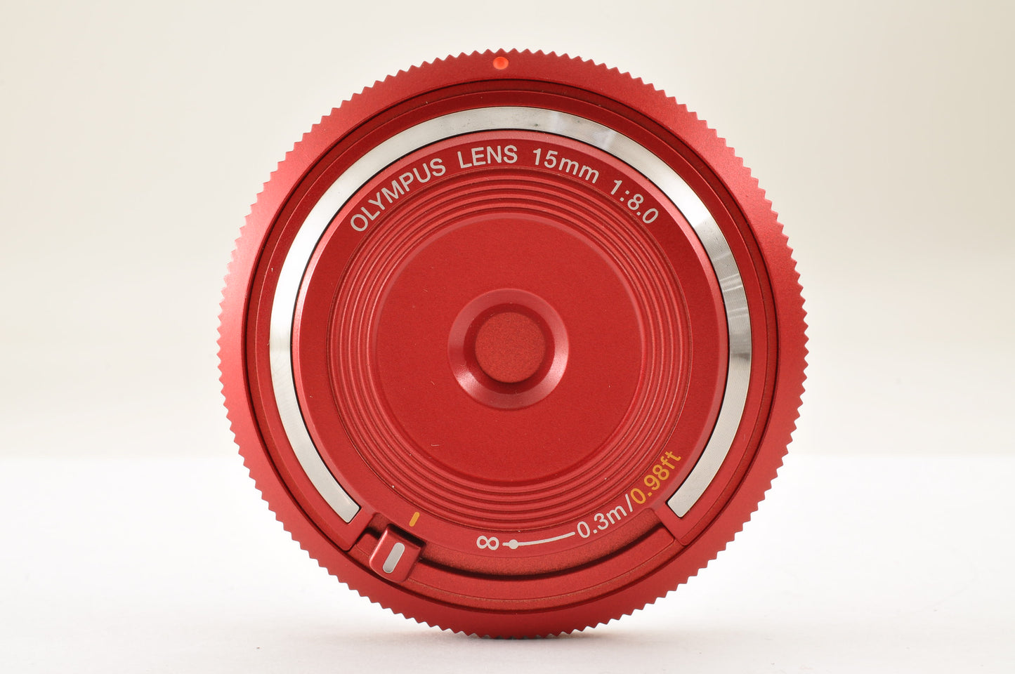 [US Duty Paid] Olympus Lens 15mm f/8 RED BCL-1580 Body Cap Lens for Pen USA