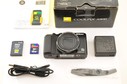 [Top Mint+ in BOX] Nikon COOLPIX A900 Black 20.3MP Compact Digital Camera OR USA