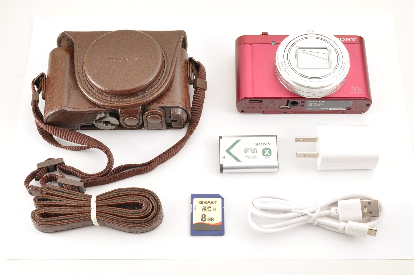 [US Duty Paid] Sony DSC-WX500 RED 18.2MP 30x Digital Camera Multilingual US Ship