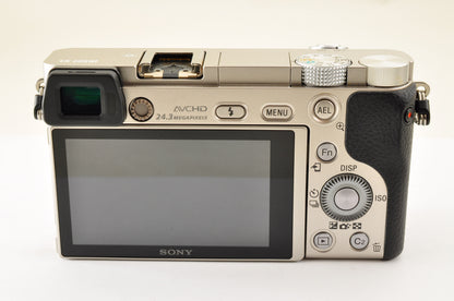 [US Duty Paid] SONY A6000 ILCE-6000Y SILVER w/ SELP1650 & SEL55210 SC: 1162 USA