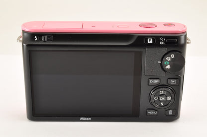 [Mint+++ SC:1653] Nikon 1 J1 Pink 10.1MP Mirrorless Camera 10-30mm & 30-110mm US