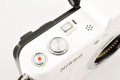 [Top Mint+] Nikon 1 V1 White Mirrorless Camera w/ 18.5mm & 30-110mm Lens US OR