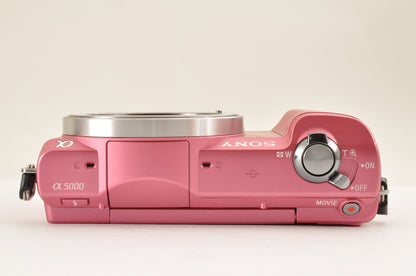 [Top Mint+] SONY Alpha A5000 Digital Camera PINK & SELP1650 Lens English OK!