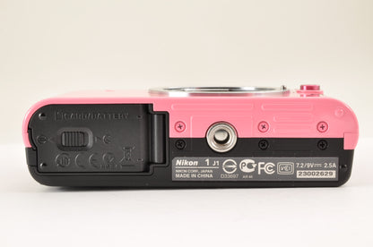 [Top Mint+] Nikon 1 J1 Pink 10.1MP Mirrorless Camera 10-30mm & 30-110mm US OR