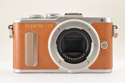[US Duty Paid] OLYMPUS PEN E-PL8 Brown 14-42mm 40-150mm Lens Count:1917 From USA