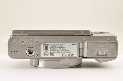 [Top Mint+ in BOX] Nikon COOLPIX A900 Silver 20.3MP Compact Digital Camera OR US