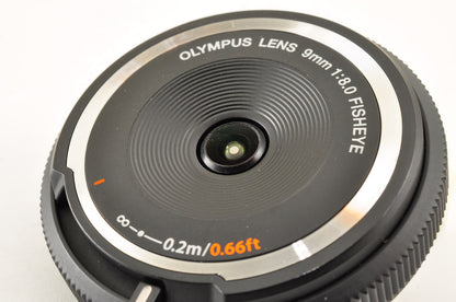 [Mint+++] OLYMPUS Fisheye Body Cap Lens Black 9mm f/8.0 BCL-0980 Wide Angle USA