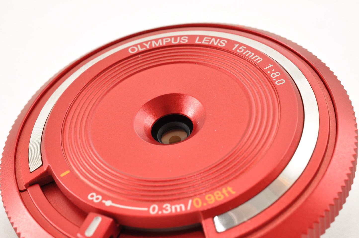 [Top Mint+++] Olympus Lens 15mm f/8 RED BCL-1580 Body Cap Lens for Pen US Ships