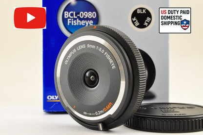[Top Mint+] OLYMPUS Fisheye Body Cap Lens Black 9mm f/8.0 BCL-0980 Wide Angle US