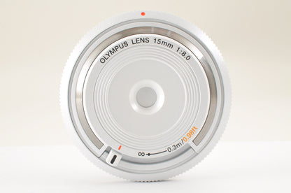 [Top Mint Count: 152] OLYMPUS PEN E-PL8 White & 15mm F/8 Body cap Lens USA