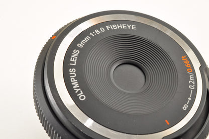 [Mint+++] OLYMPUS Fisheye Body Cap Lens Black 9mm f/8.0 BCL-0980 Wide Angle USA