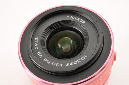 [Mint+++ SC:1653] Nikon 1 J1 Pink 10.1MP Mirrorless Camera 10-30mm & 30-110mm US