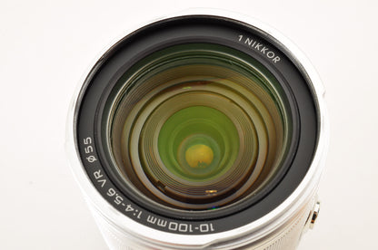 [Top Mint+] Nikon 1 J3 14.2MP Mirrorless Digital Silver 10-100mm VR kit US Stock
