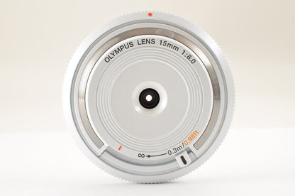 [Top Mint Count: 152] OLYMPUS PEN E-PL8 White & 15mm F/8 Body cap Lens USA
