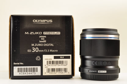 [Almost Unused in BOX] OLYMPUS M.Zuiko Digital ED 30mm f/3.5 Macro Lens US OR