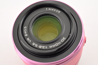 [US Duty Paid] Nikon 1 J2 Pink Digital Camera 10-30mm & 30-110mm Lens US Ships