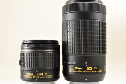 [US Duty Paid] Nikon D5600 DSLR Camera w/AF-P 18-55mm & 70-300mm VR Lens Kit US