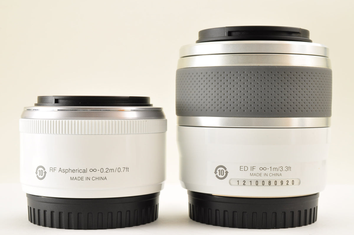 [Top Mint+] Nikon 1 V1 White Mirrorless Camera w/ 18.5mm & 30-110mm Lens US OR