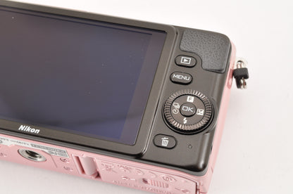 RARE! [Mint+] Nikon 1 S1 PINK Mirrorless Digital Camera  W zoom kit Ship from US