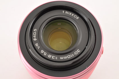 [Top Mint+] Nikon 1 J1 Pink 10.1MP Mirrorless Camera 10-30mm & 30-110mm US OR