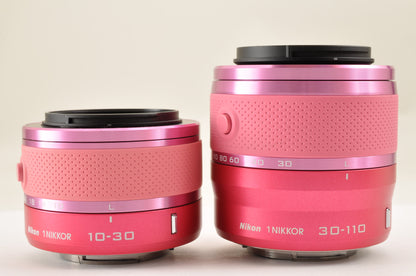 [US Duty Paid] Nikon 1 J2 Pink Digital Camera 10-30mm & 30-110mm Lens US Ships