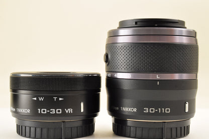[Top Mint+ SC: 3467] Nikon 1 J5 Black W zoom kit 10-30mm & 30-110mm VR US Stock